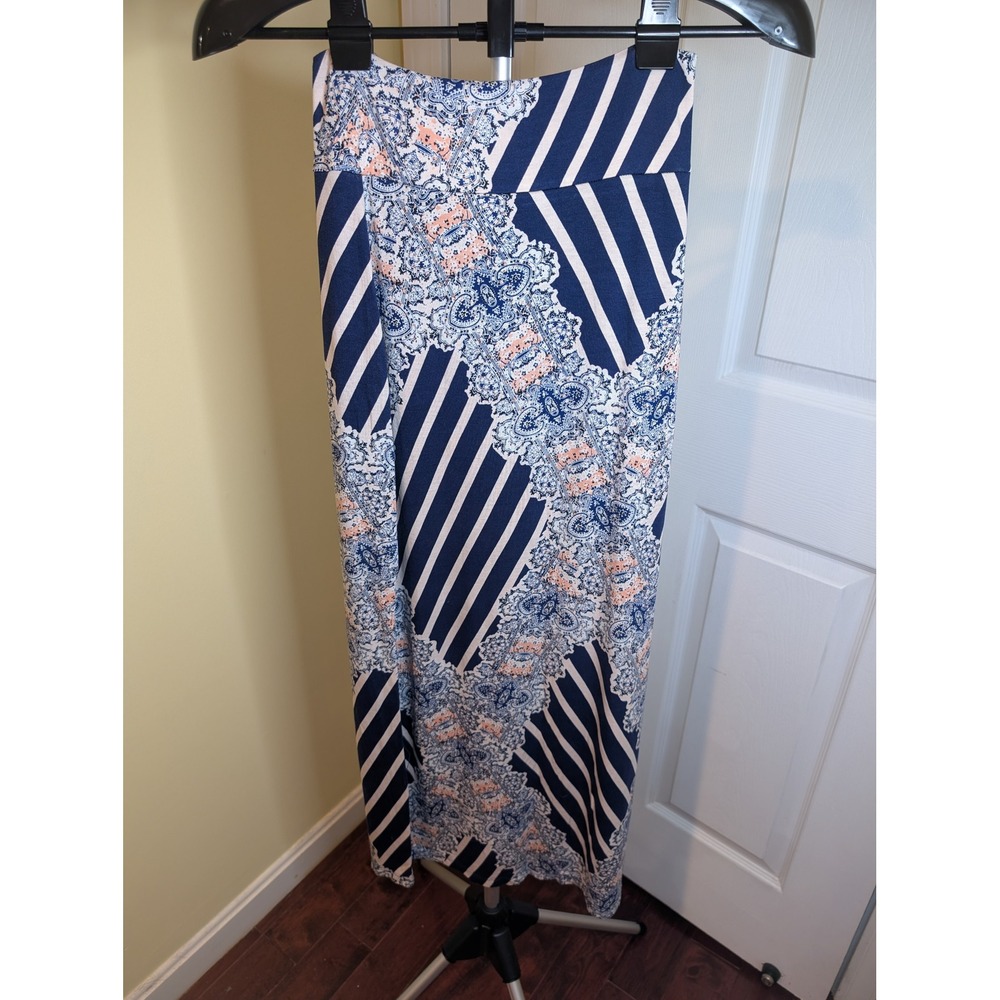 Anthropologie Maeve Couloir Maxi Knit Skirt XS Boho Geometric Floral Side Slit